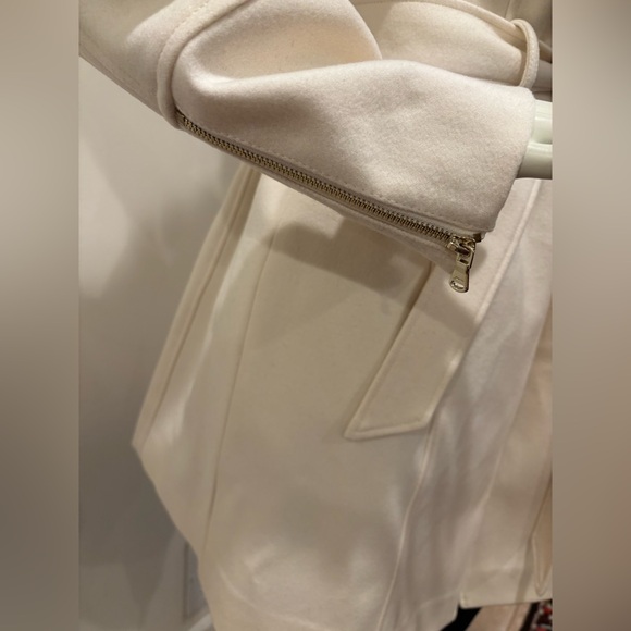 Guess Wool Blend Asymmetrical Cream Colored Wrap Coat, Size XL - Picture 7 of 16